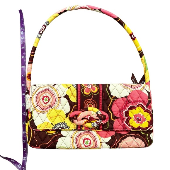 Vera Bradley NWOT KNOT JUST A CLUTCH Purse 12" Handle brown floral quilted boho - Picture 10 of 11